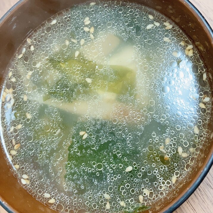 簡単☆ワカメと海苔スープ